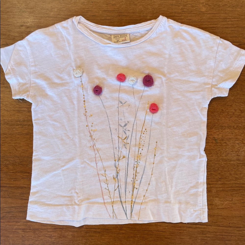 Zara 3-D Flower T-Shirt